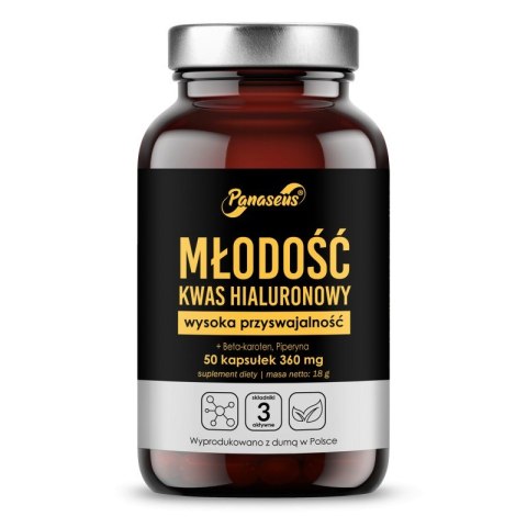 Panaseus Kwas hialuronowy Młodość suplement diety 50 kapsułek