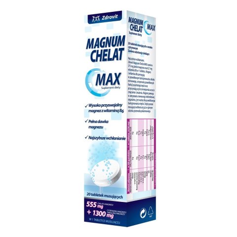 Zdrovit Magnum Chelat Max suplement diety 20 tabletek musujących