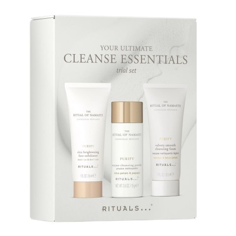 Rituals Your Ultimate Cleanse Essentials zestaw rozjaśniający peeling 30ml + pianka oczyszczająca 30ml + puder oczyszczający 15g