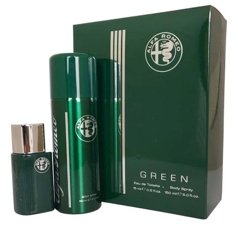 Alfa Romeo Green zestaw woda toaletowa spray 15ml + perfumowany spray do ciała 150ml