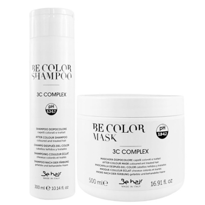 Be Color szampon 300ml + Be Color maska 500ml z keratyną do włosów farbowanych zestaw