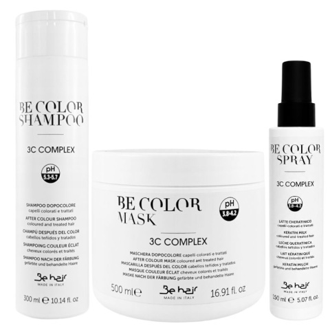 Be Hair Be Color Szampon 300ml + Maska 500ml + Spray mleczko z keratyną 150ml