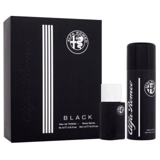 Alfa Romeo Black zestaw woda toaletowa spray 15ml + perfumowany spray do ciała 150ml