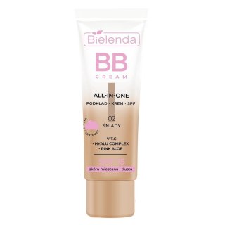 Bielenda All-In-One BB Cream multifunkcyjny krem BB SPF15 skóra mieszana i tłusta 02 Śniady 30g