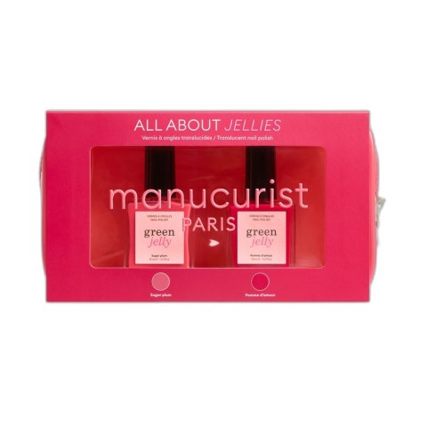 Manucurist Green Jelly zestaw z mini kosmetyczką i lakierami do paznokci 2x15ml