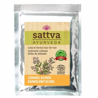 Sattva Natural Herbal Dye for Hair naturalna ziołowa farba do włosów Caramel Blonde 10g
