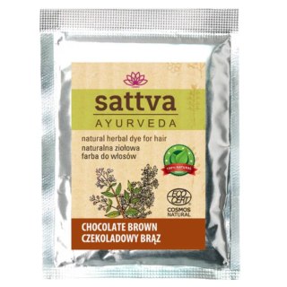 Sattva Natural Herbal Dye for Hair naturalna ziołowa farba do włosów Chocolate Brown 10g