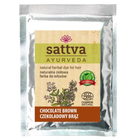 Sattva Natural Herbal Dye for Hair naturalna ziołowa farba do włosów Chocolate Brown 10g