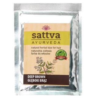 Sattva Natural Herbal Dye for Hair naturalna ziołowa farba do włosów Deep Brown 10g
