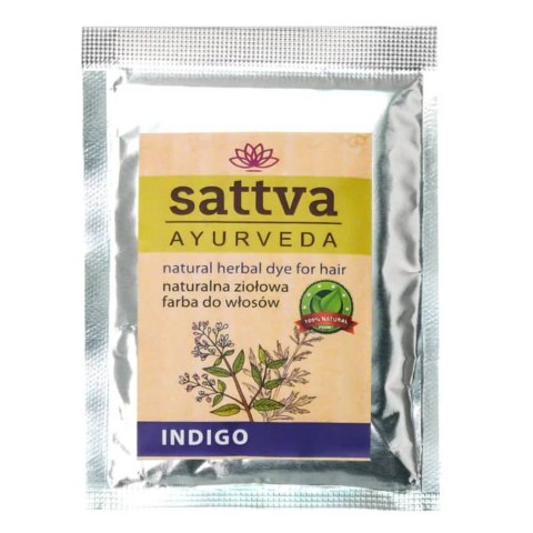 Sattva Natural Herbal Dye for Hair naturalna ziołowa farba do włosów Indigo 10g