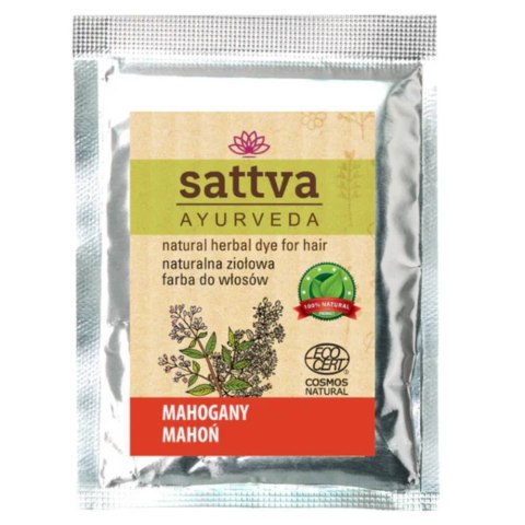 Sattva Natural Herbal Dye for Hair naturalna ziołowa farba do włosów Mahogany 10g
