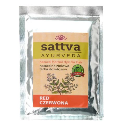 Sattva Natural Herbal Dye for Hair naturalna ziołowa farba do włosów Red 10g