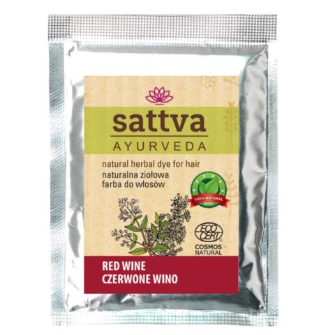 Sattva Natural Herbal Dye for Hair naturalna ziołowa farba do włosów Red Wine 10g