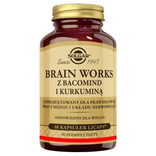 Solgar Brain Works z BacoMind i kurkuminą suplement diety 60 kapsułek