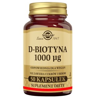 Solgar D-Biotyna 1000µg suplement diety 50 kapsułek