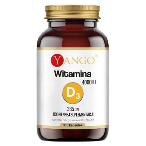Yango Witamina D3 4000 IU na 365 dni suplement diety 365 kapsułek