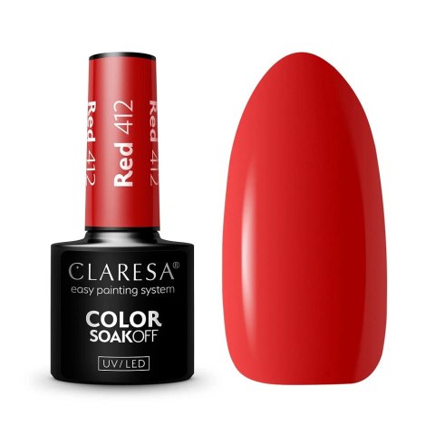 Claresa Color Soak Off UV/LED Red lakier hybrydowy 412 5g
