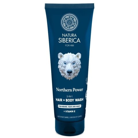 Natura Siberica For Real Men szampon dla mężczyzn 3w1 do włosów brody i ciała 200ml