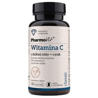 Pharmovit Witamina C z dzikiej róży + cynk suplement diety 90 kapsułek