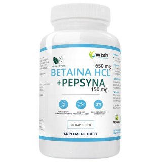 WISH Pharmaceutical Betaina HCL 650mg + Pepsyna 150mg suplement diety 90 kapsułek