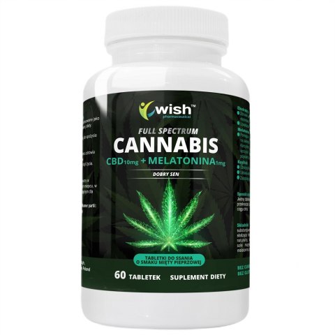 WISH Pharmaceutical CBD 10mg + Melatonina 1mg suplement diety 60 tabletek do ssania