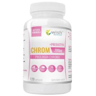 WISH Pharmaceutical Chrom 200µg + Prebiotyk suplement diety 120 kapsułek
