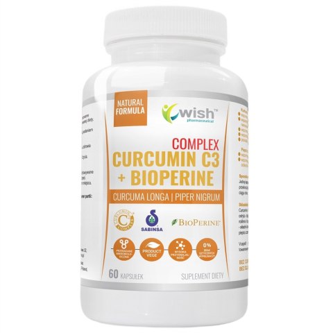WISH Pharmaceutical Curcumin C3 + Bioperine Complex suplement diety 60 kapsułek