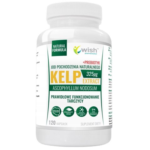 WISH Pharmaceutical KELP Extract 325 µg + Prebiotyk suplement diety 120 kapsułek