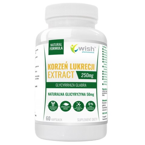 WISH Pharmaceutical Korzeń Lukrecji Extract 250mg suplement diety 60 kapsułek