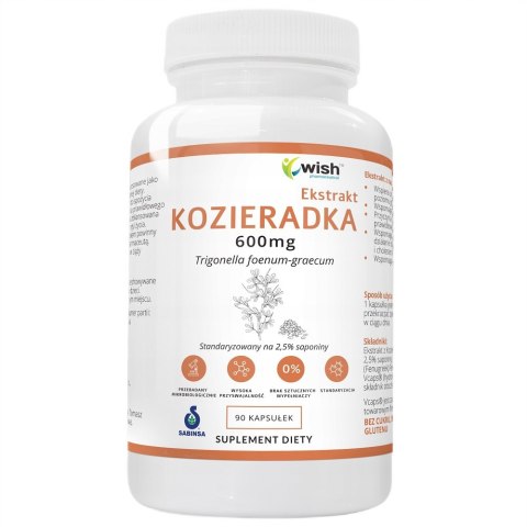 WISH Pharmaceutical Kozieradka Ekstrakt 600mg suplement diety 90 kapsułek