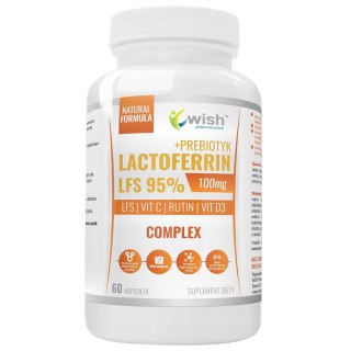 WISH Pharmaceutical Lactoferrin LFS 95% 100mg Complex + Prebiotyk suplement diety 60 kapsułek