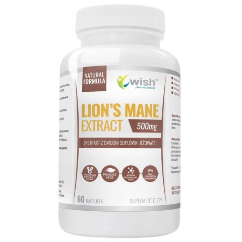 WISH Pharmaceutical Lion's Mane Extract 500mg suplement diety 60 kapsułek