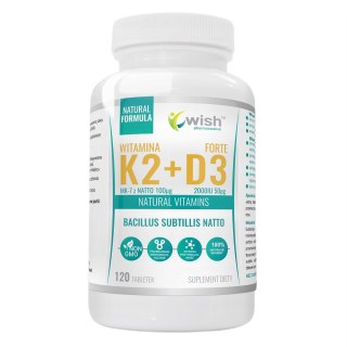 WISH Pharmaceutical Witamina K2 MK-7 z Natto 100mcg + D3 2000IU 50mcg suplement diety 120 tabletek