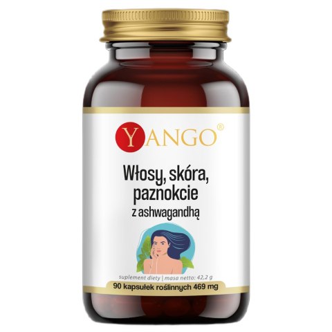 Yango Włosy skóra paznokcie z ashwagandhą suplement diety 90 kapsułek