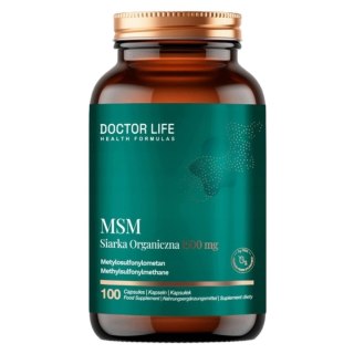 Doctor Life MSM Siarka Organiczna 1400mg suplement diety 100 kapsułek