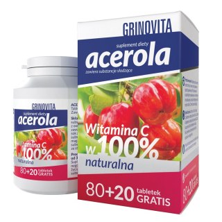 Grinovita Acerola suplement diety 100 tabletek do ssania