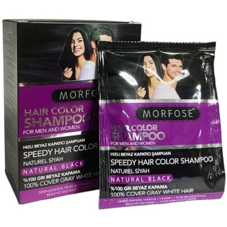 Morfose Speedy Hair Color Natural Black szampon koloryzujący do włosów czarny 25ml