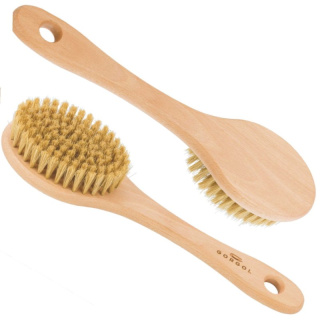 Gorgol Shower Brush, szczotka do kąpieli z rączką, włosie tampico, duża