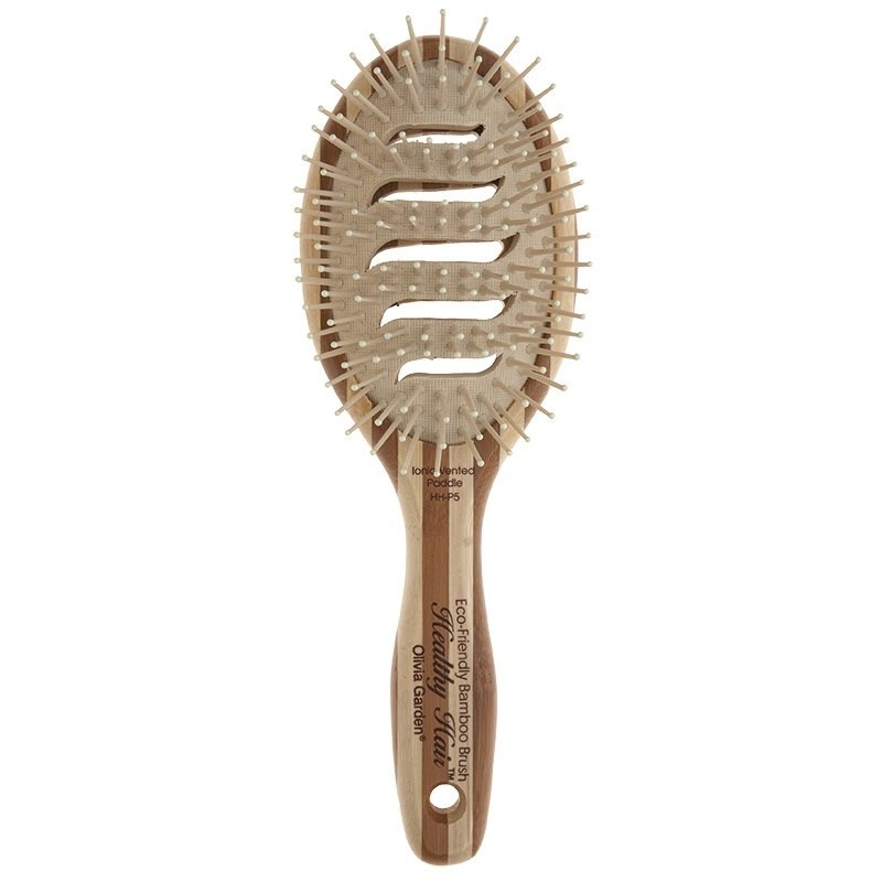 Olivia Garden Healthy Hair Bamboo Brushes, owalna szczotka bambusowa do masażu głowy