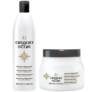 RR Argan Star, Zestaw arganowo-keratynowy Szampon 350ml + Maska 500ml