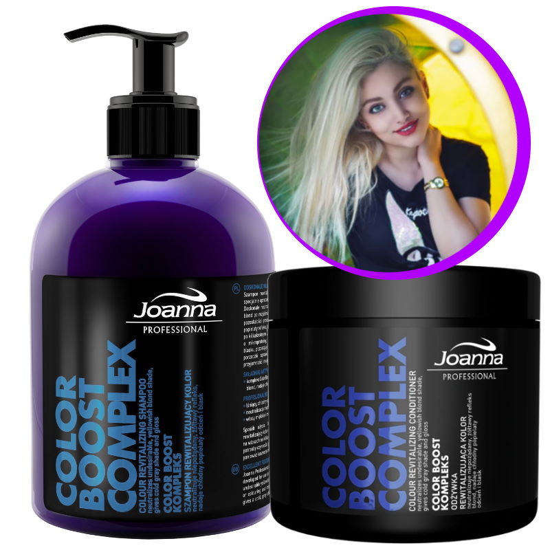 Joanna Color Boost szampon z odżywką do zachowania chłodnego blondu 2x500ml