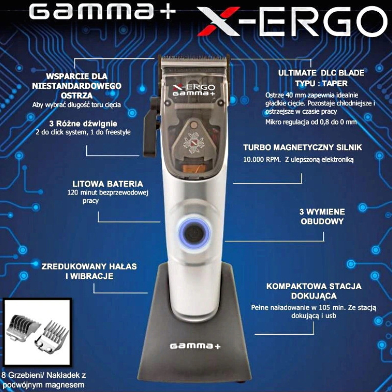 GAMMA PIU Maszynka X-Ergo Turbo Magnetyczny Silnik