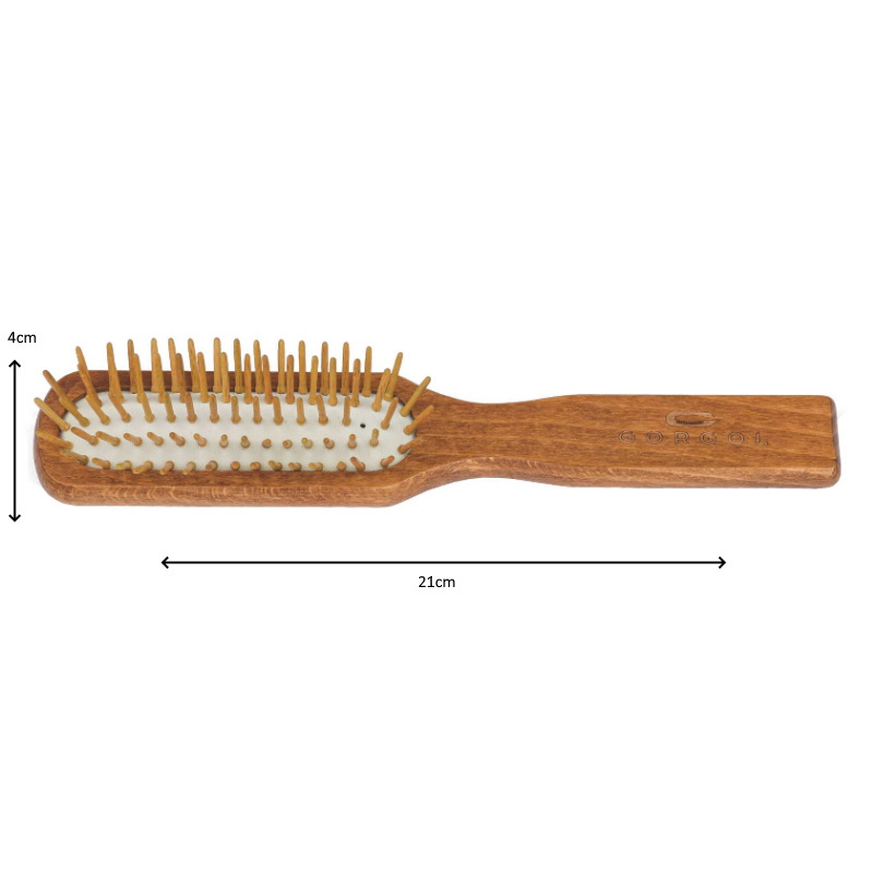 Gorgol Wood Needle Brush, szczotka podłużna z drewnianymi igłami, ciemna 5R