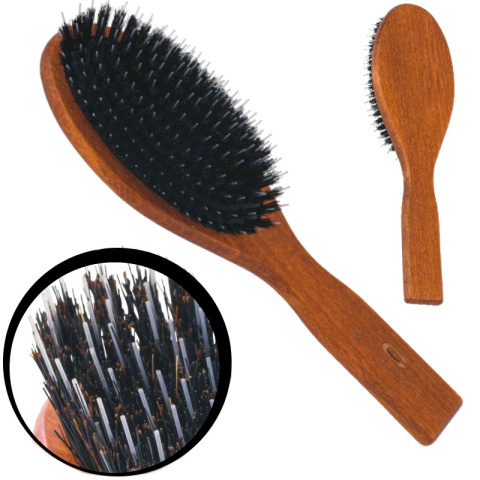 Gorgol Brush, szczotka pneumatyczna z naturalnego włosia 8R + rozczesywacz