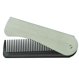 Intervion Folding comb, składany grzebień kieszonkowy w etui inox