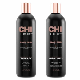 CHI Luxury Black Seed Oil, szampon odmładzający 355ml + odżywka odbudowująca 355ml