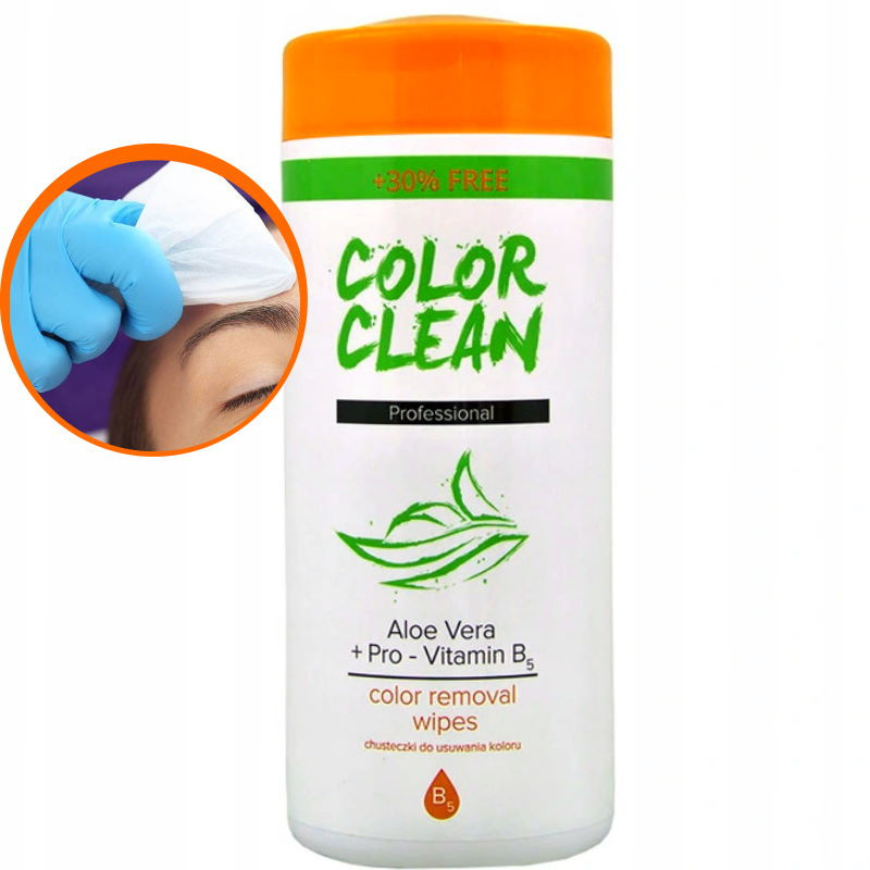 Color Clean chusteczki do zmywania farby ze skóry, konturów 52 szt.