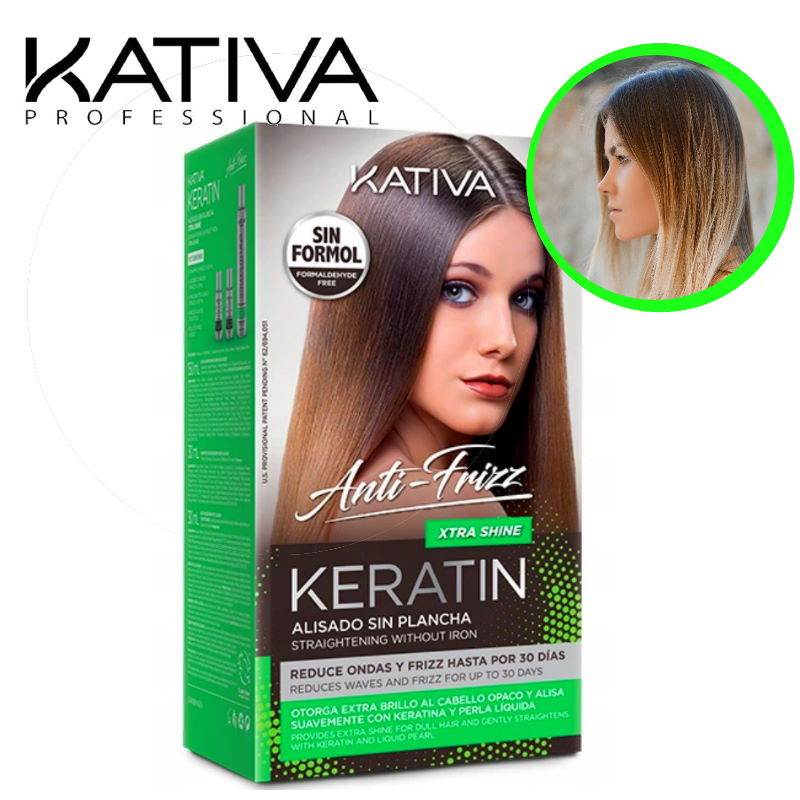Kativa Keratin Xtra Shine nanoplastia, keratynowe prostowanie dla włosów matowych, nadające blasku Kativa Keratin Xtra Shine nanoplastia, keratynowe prostowanie dla włosów matowych, nadające blasku