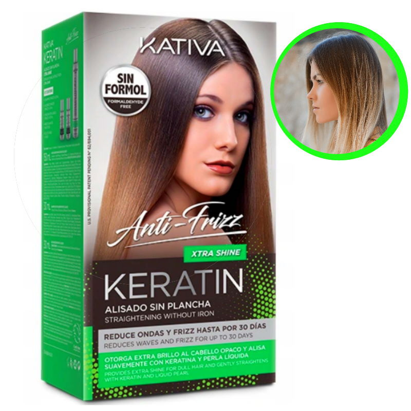 Kativa Keratin Xtra Shine nanoplastia, keratynowe prostowanie dla włosów matowych, nadające blasku Kativa Keratin Xtra Shine nanoplastia, keratynowe prostowanie dla włosów matowych, nadające blasku