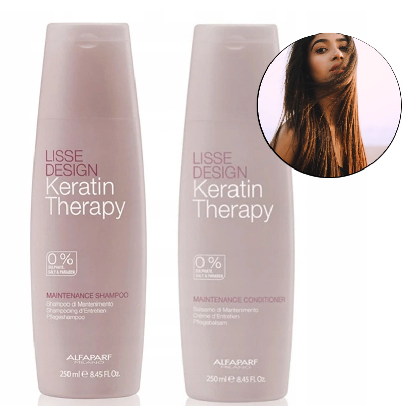 Alfaparf Lisse Design Keratin Therapy, zestaw po keratynowym prostowaniu włosów 2x250ml